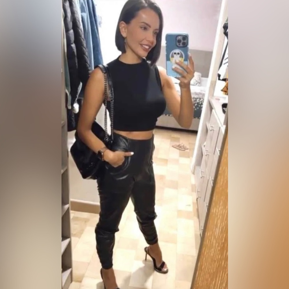 Spanx Faux Leather Jogger Pants in Noir